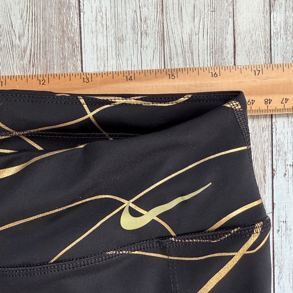 Nike Running Icon Clash Fast Dri-Fit Tight sz XL Black Gold Running Metallic - Picture 13 of 14